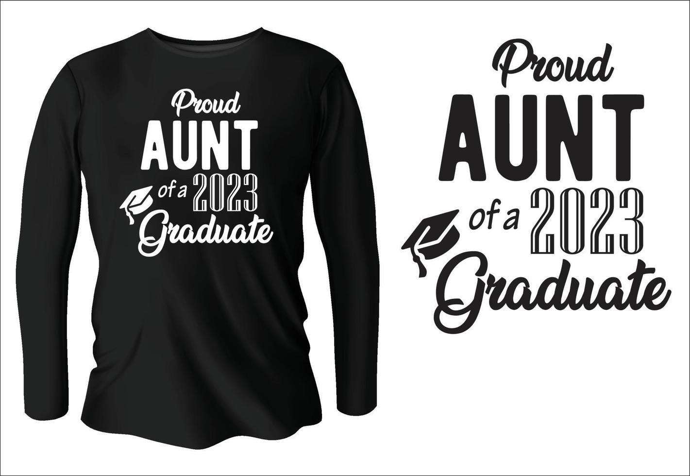 stolze tante eines 2023 graduierten t-shirt-designs mit vektor