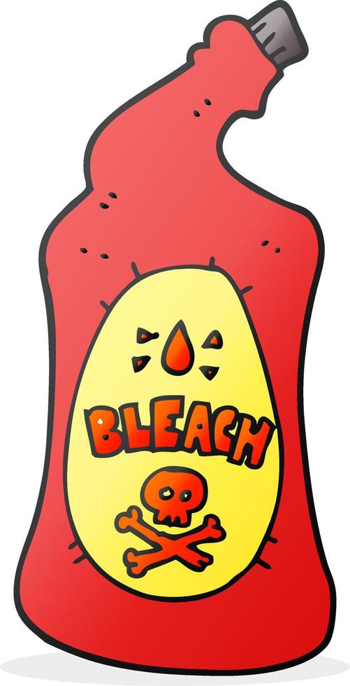 freihändig gezeichnete Cartoon-Bleichflasche vektor