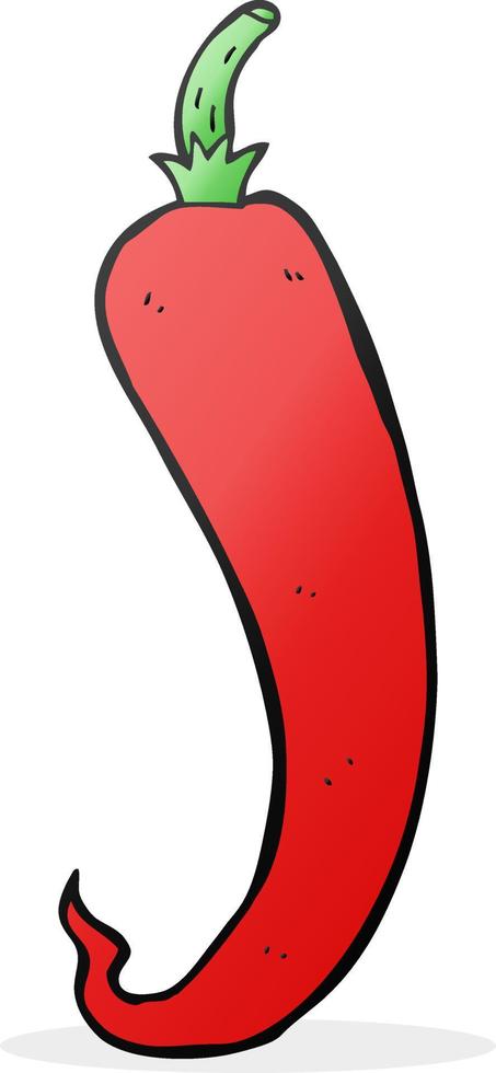 freehand dragen tecknad serie chili peppar vektor