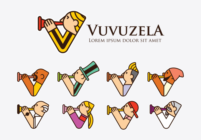 Vuvuzela-logotypikoner vektor