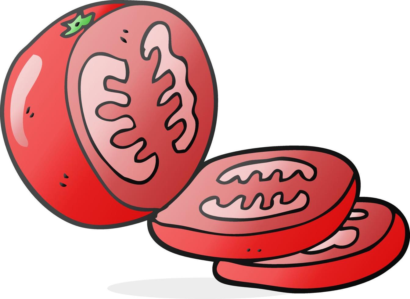 Freihand gezeichnete Cartoon-Tomatenscheiben vektor
