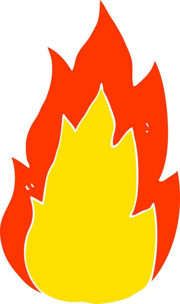 flache farbillustration des feuers vektor