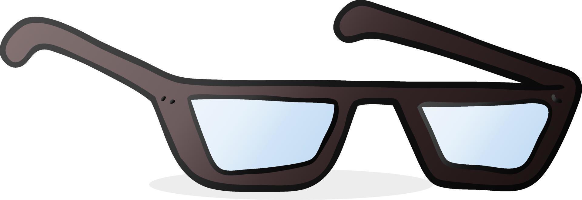 freehand dragen tecknad serie glasögon vektor