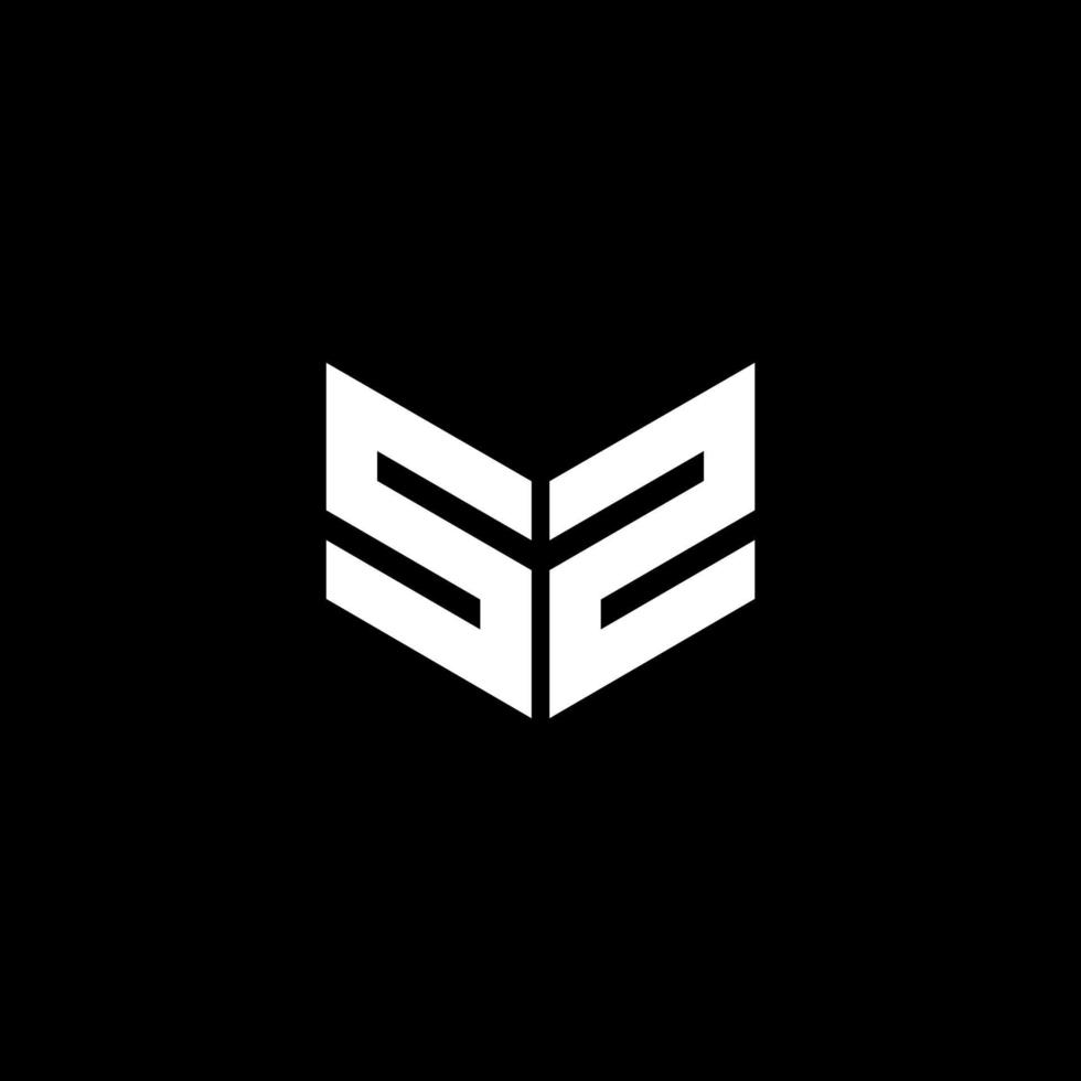 sz-Buchstaben-Logo-Design mit schwarzem Hintergrund in Illustrator, Würfel-Logo, Vektor-Logo, moderner Alphabet-Schriftart-Überlappungsstil. Kalligraphie-Designs für Logo, Poster, Einladung usw. vektor