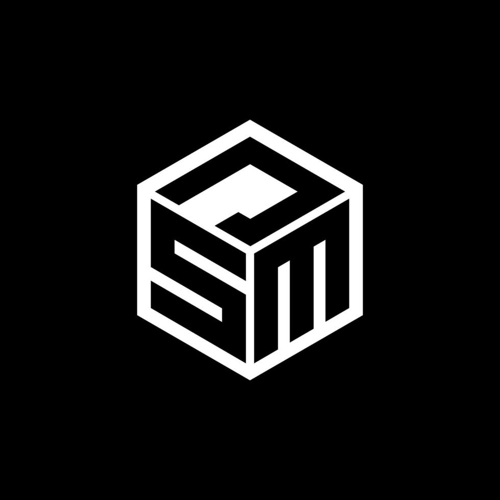 smj-Buchstaben-Logo-Design mit schwarzem Hintergrund in Illustrator, Würfel-Logo, Vektor-Logo, moderner Alphabet-Schriftart-Überlappungsstil. Kalligraphie-Designs für Logo, Poster, Einladung usw. vektor