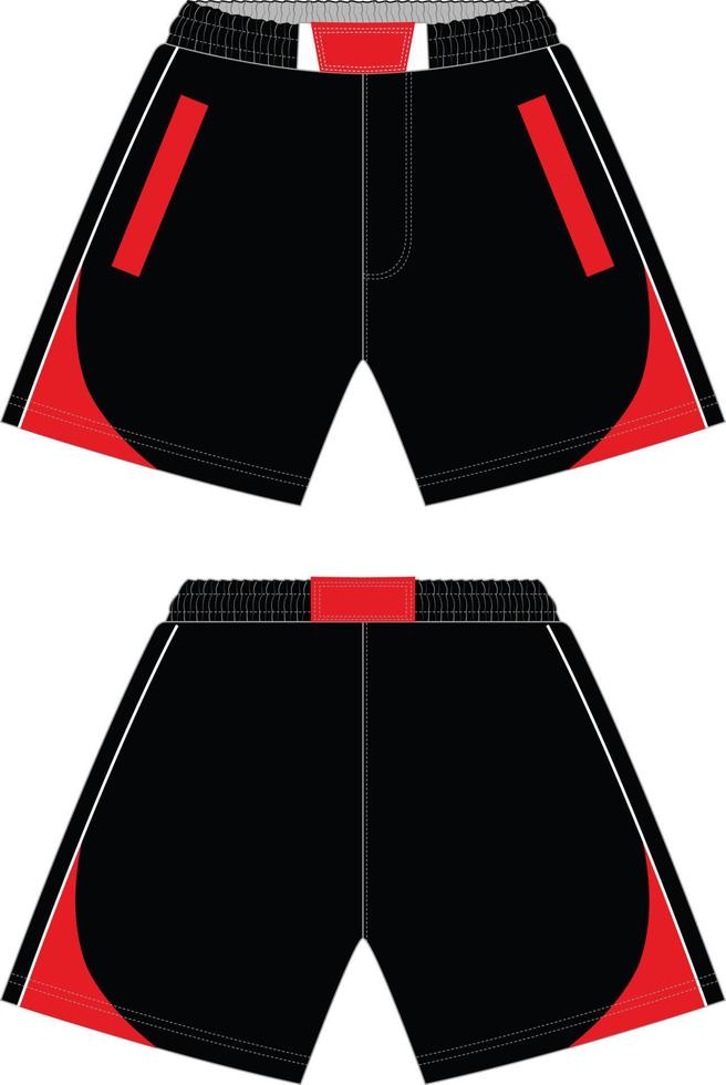 Shorts-Design für Männer, trendiges Design, schwarze und rote Farbkombination vektor