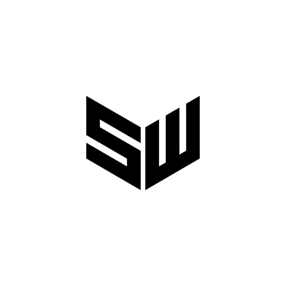 sw-Brief-Logo-Design mit weißem Hintergrund im Illustrator. Vektorlogo, Kalligrafie-Designs für Logo, Poster, Einladung usw vektor