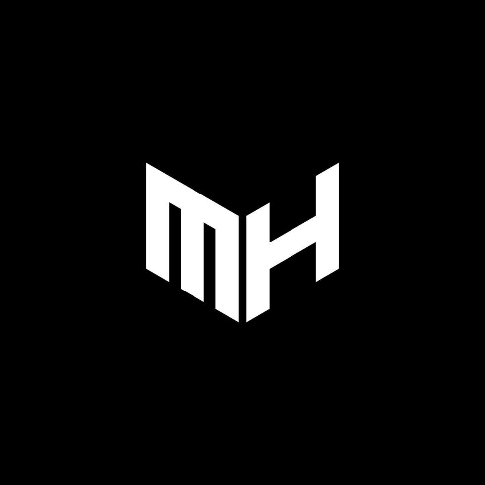 mh-Buchstaben-Logo-Design mit schwarzem Hintergrund in Illustrator. Vektorlogo, Kalligrafie-Designs für Logo, Poster, Einladung usw. vektor