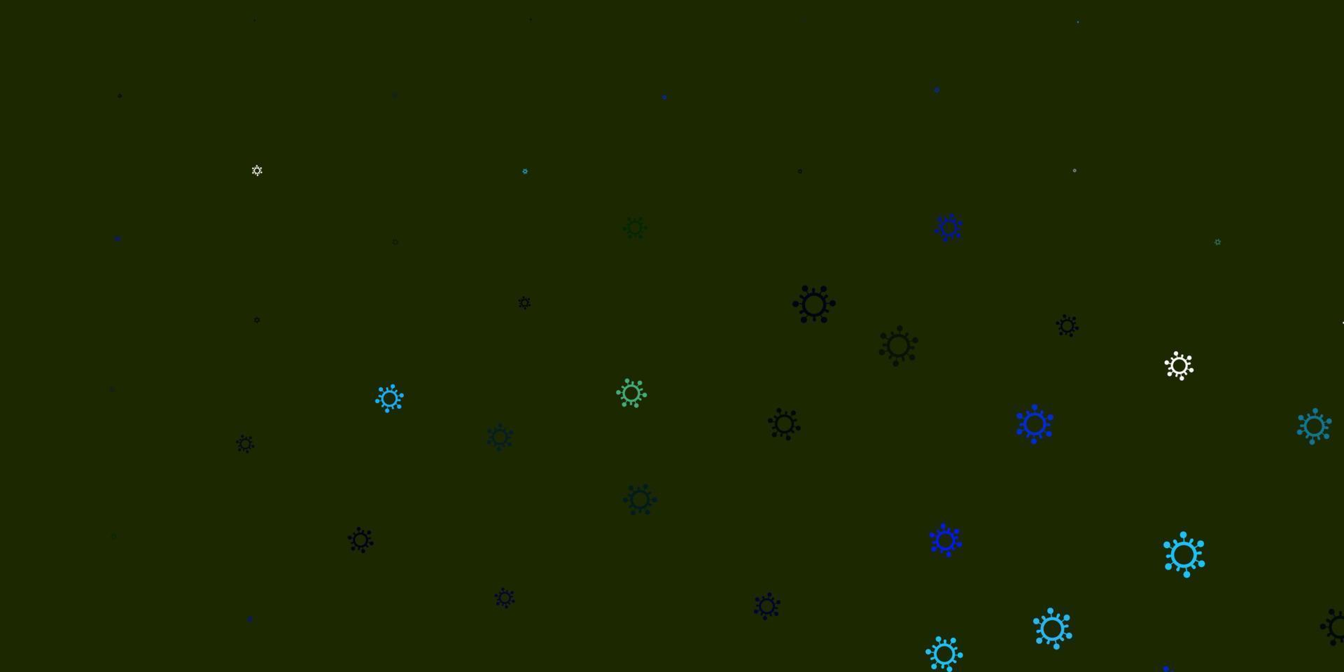 hellblauer, grüner Vektorhintergrund mit covid-19 Symbolen. vektor