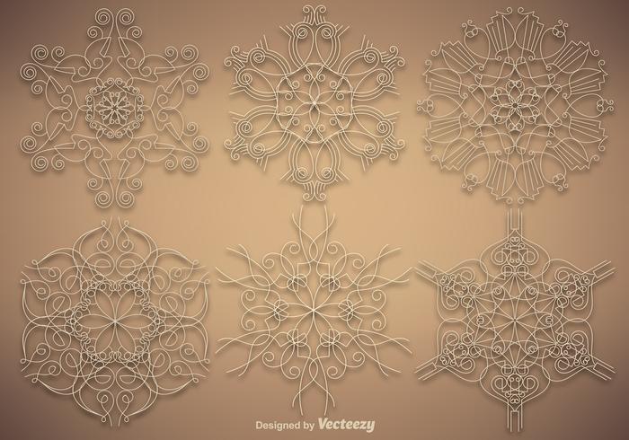 Vector Set von dekorativen Schneeflocken