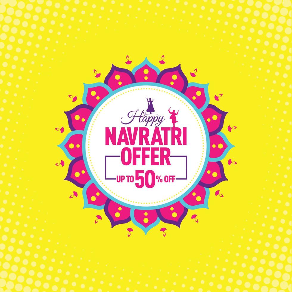 Navratri festival erbjudande, mall, baner, logotyp design, ikon, affisch, enhet, märka, webb rubrik, vektor