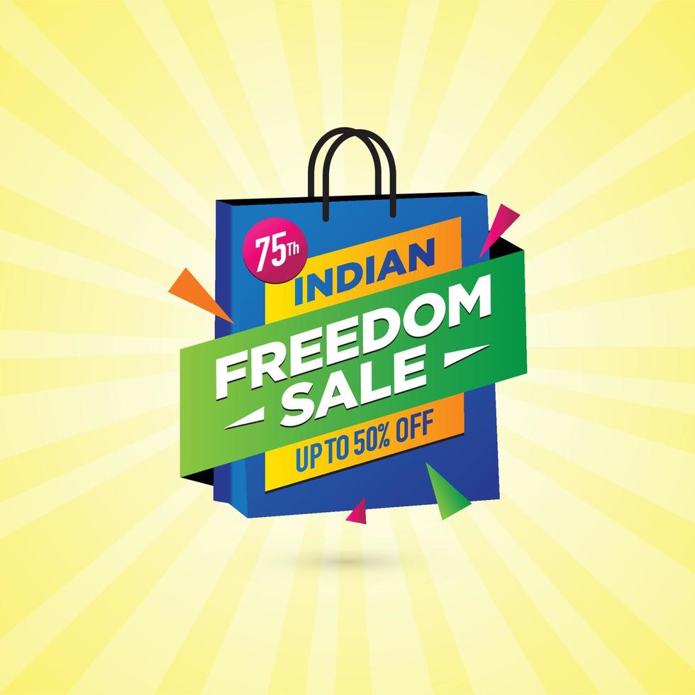75 indischer freiheitsverkauf am unabhängigkeitstag von indien, logodesign, schablone, banner, ikone, plakat, einheit vektor
