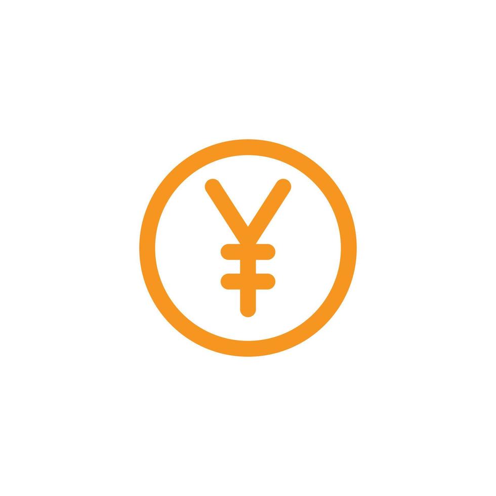 eps10 orange vektor japansk yen mynt ikon isolerat på vit bakgrund. yuan mynt med en cirkel symbol i en enkel platt trendig modern stil för din hemsida design, logotyp, och mobil Ansökan