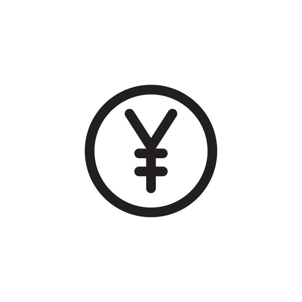 eps10 schwarzer Vektor japanische Yen-Münzensymbol isoliert auf weißem Hintergrund. Yuan-Münze mit einem Kreissymbol in einem einfachen, flachen, trendigen, modernen Stil für Ihr Website-Design, Logo und mobile Anwendung