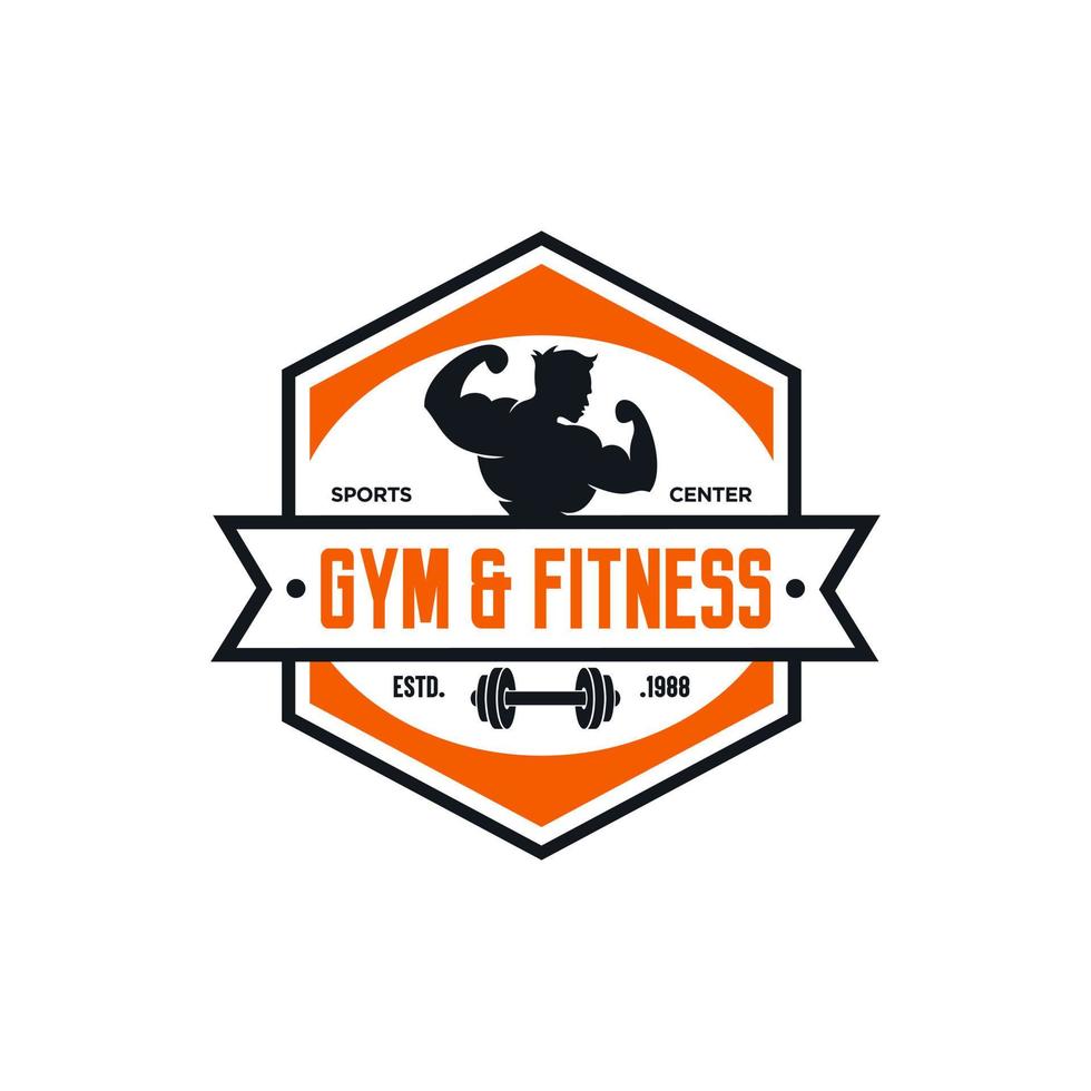 Fitness-Logo-Design-Vorlage Gesundheits- oder Fitness-Vektor-Bild vektor