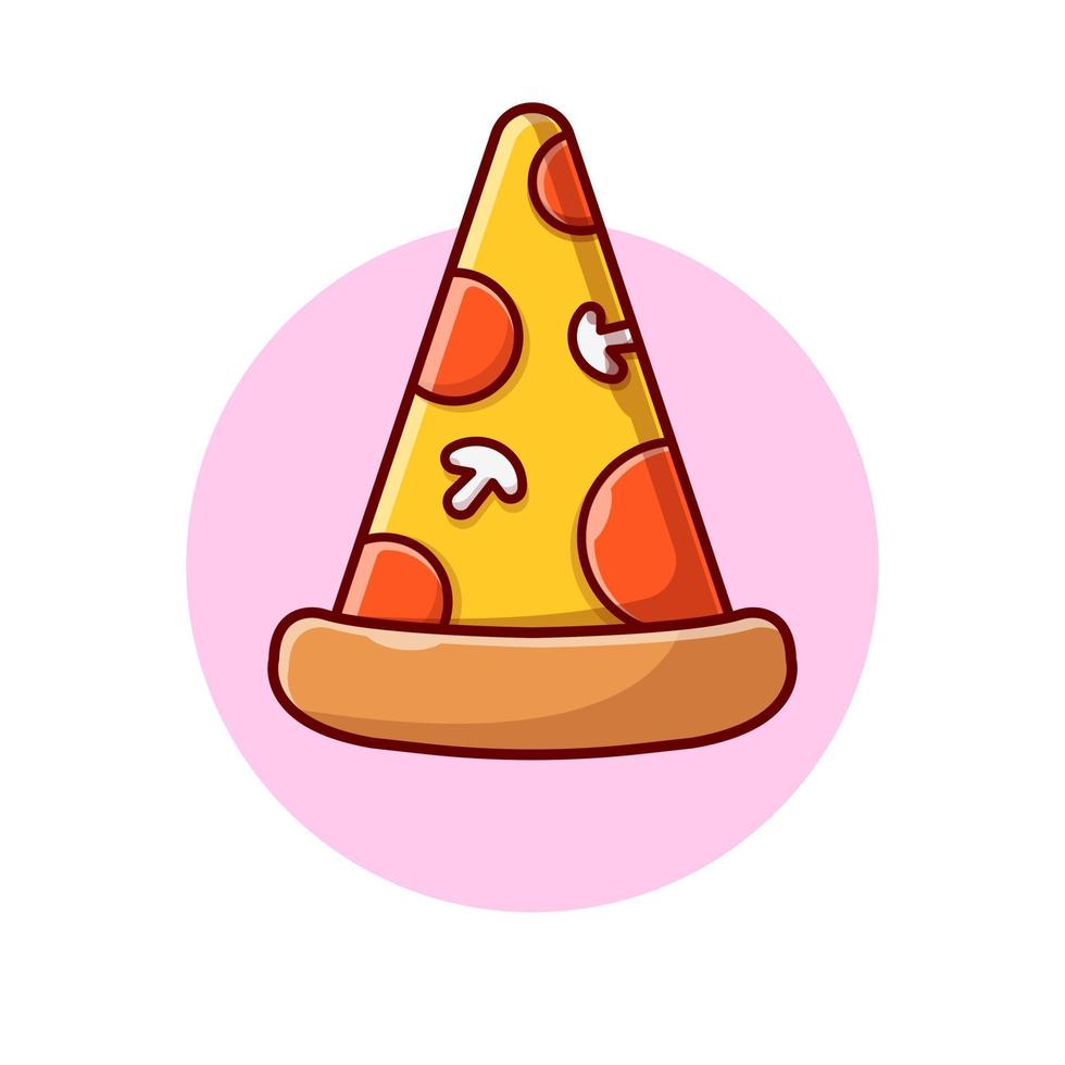 pizza-cartoon-vektor-symbol-illustration. Lebensmittel-Objekt-Icon-Konzept isolierter Premium-Vektor. flacher Cartoon-Stil vektor