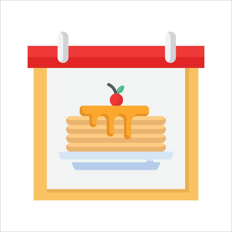 nationell pannkaka dag platt ikon vektor