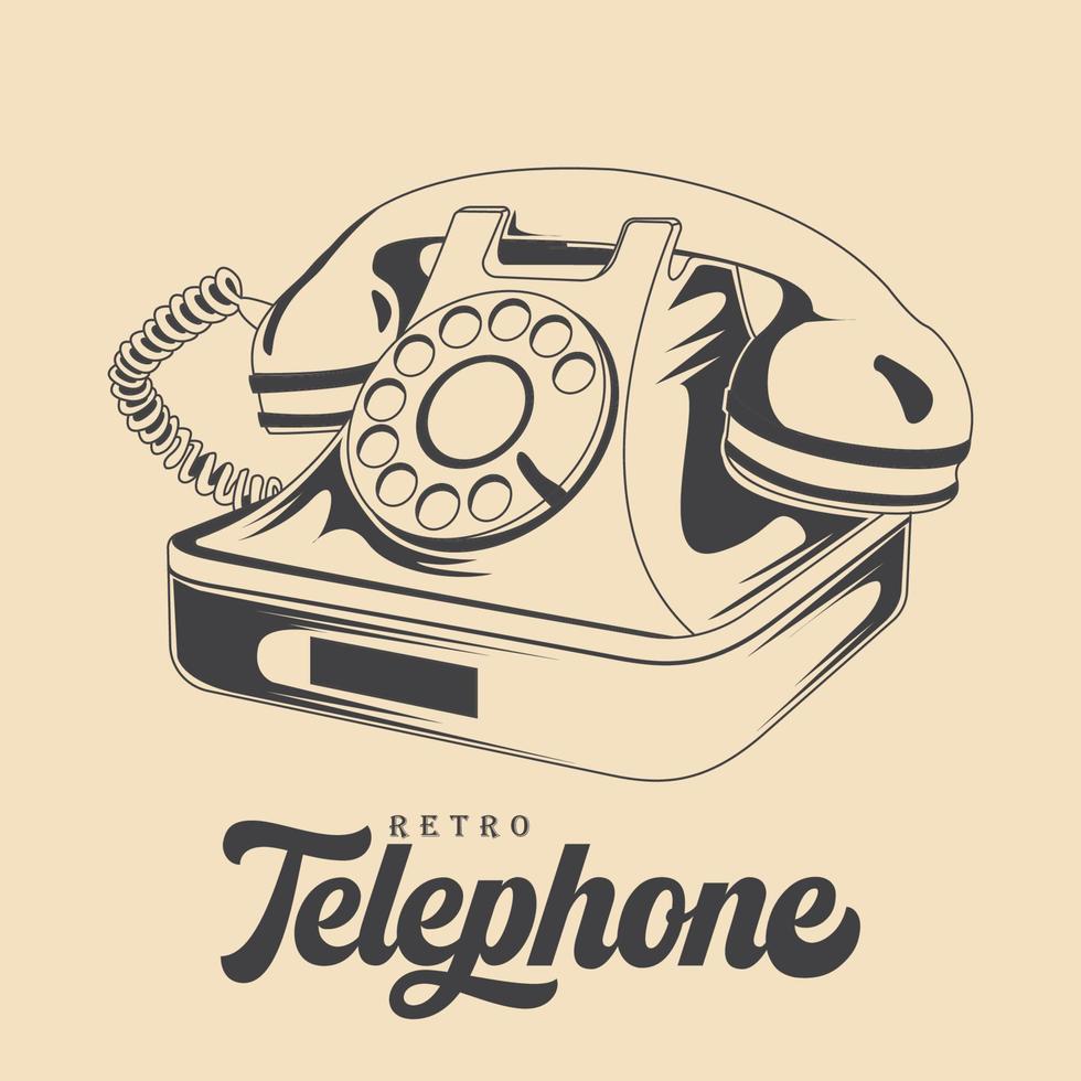 Vintage Telefon Symbol Vektorbild vektor