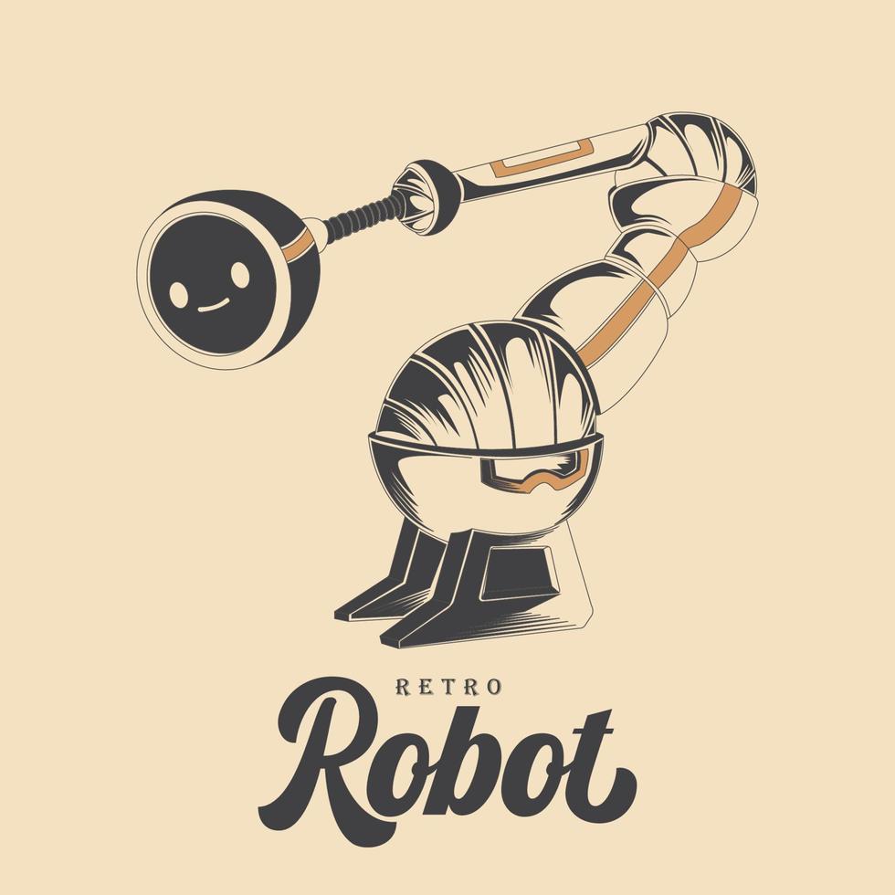 Vintage Roboter Vektor Stock Illustration Bild