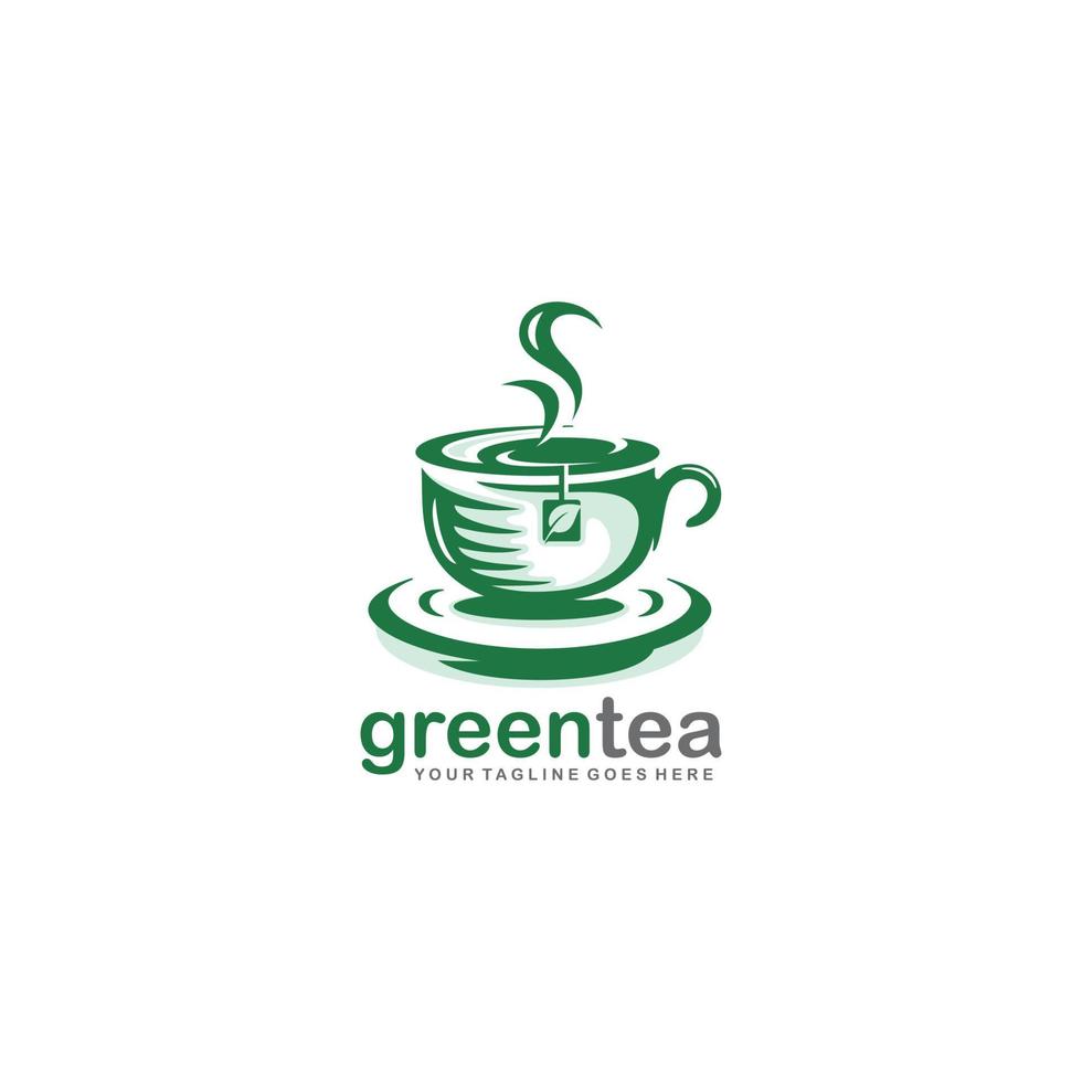 Logo-Designvektor für grünen Tee vektor
