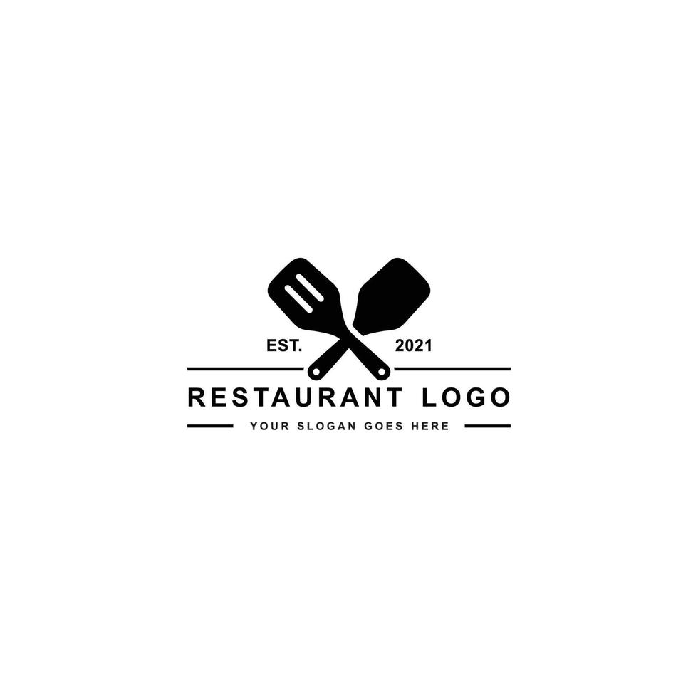 restaurang enkel platt logotyp vektor