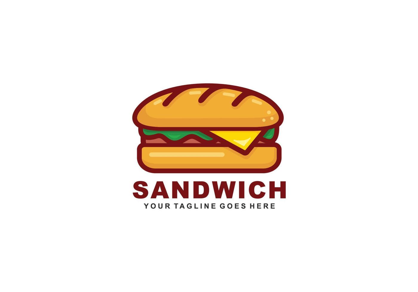 Sandwich-Logo-Design-Vektor vektor