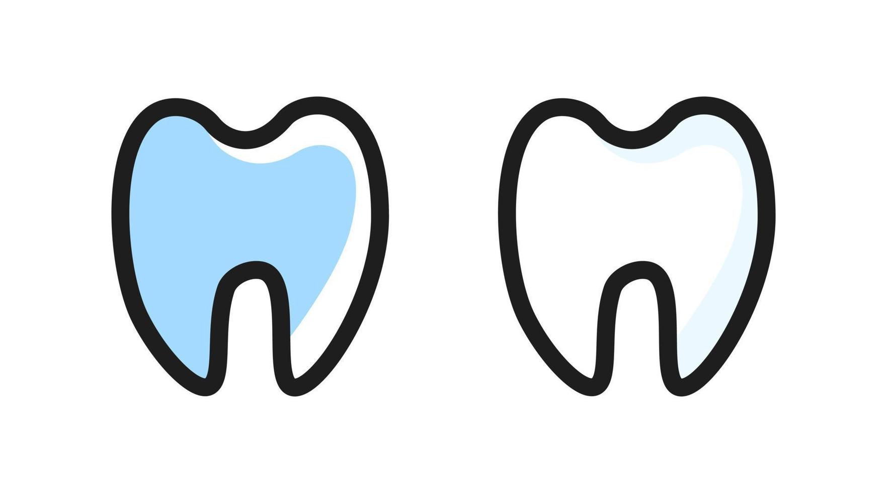 enkel översikt tand silhuett isolerat på vit bakgrund. vektor tänder ikon uppsättning. tandläkare logotyp design element.