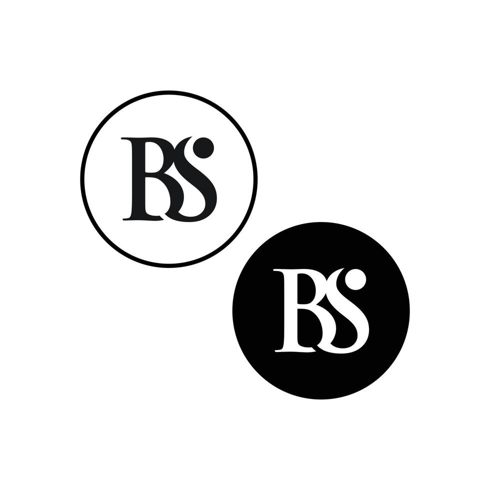 första bs logotyp design mall vektor