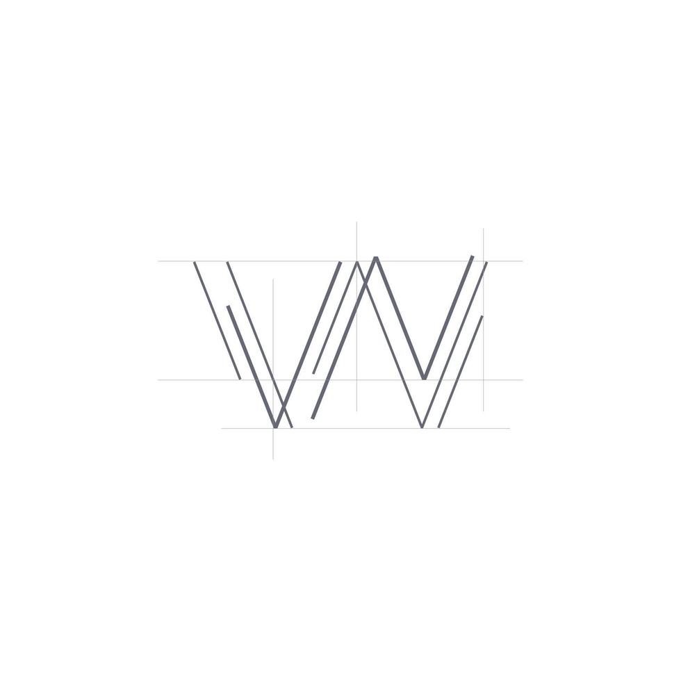brev w interiör design logotyp vektor