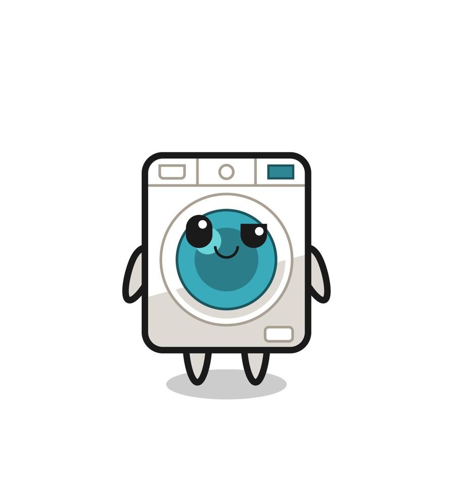tvättning maskin tecknad serie med ett arrogant uttryck vektor