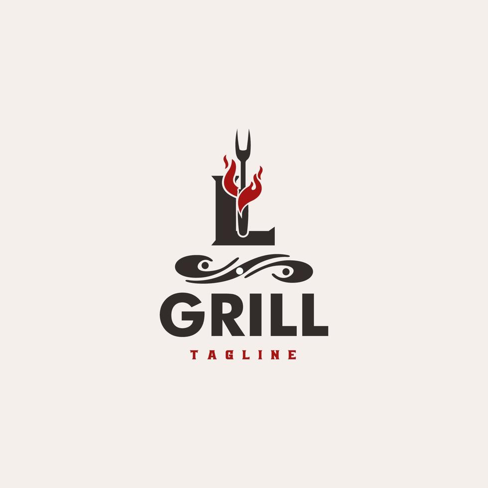 l Buchstabe Grill grundlegendes und elegantes minimales künstlerisches Design basiert auf Symbol-Logo-Vektor vektor