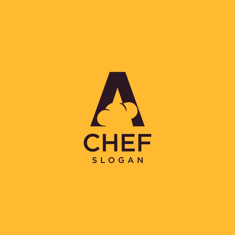 Schreiben Sie ein Chef-Logo, anfängliche Restaurant-Koch-Vektor-Design-Kunst vektor