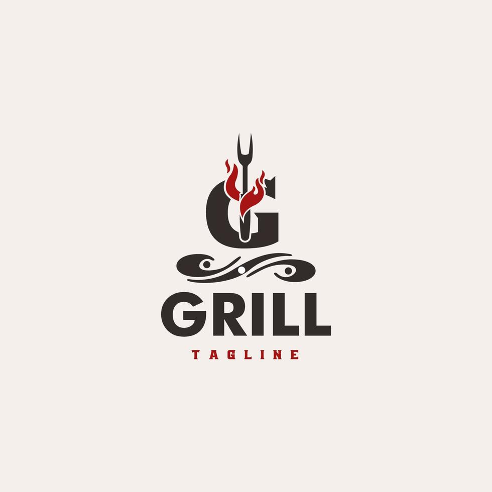 g Buchstabe Grill grundlegendes und elegantes minimales künstlerisches Design basiert auf Symbol-Logo-Vektor vektor