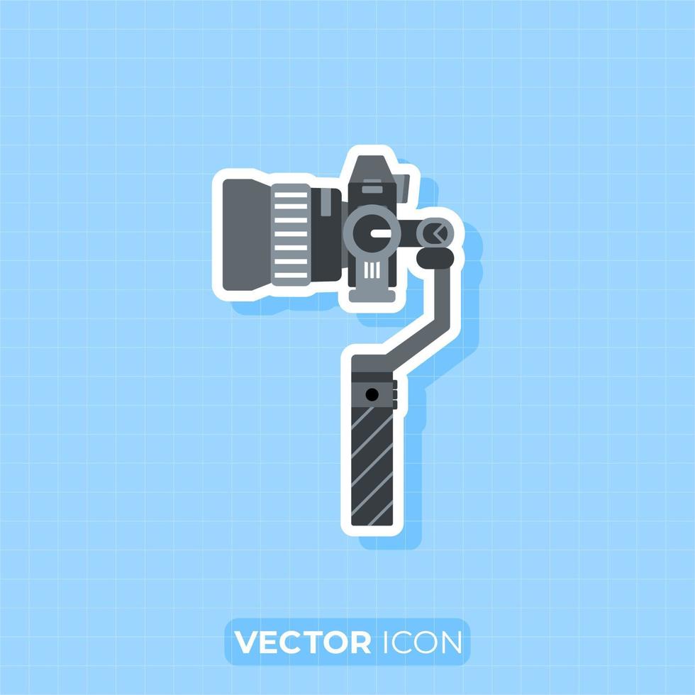 Handheld-Steadicam-Kamera-Stabilisator-Symbol, flaches Gestaltungselement. vektor