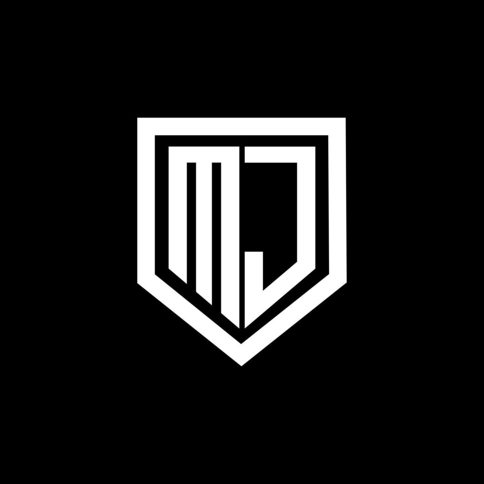mj-Buchstaben-Logo-Design mit schwarzem Hintergrund im Illustrator. Vektorlogo, Kalligrafie-Designs für Logo, Poster, Einladung usw. vektor