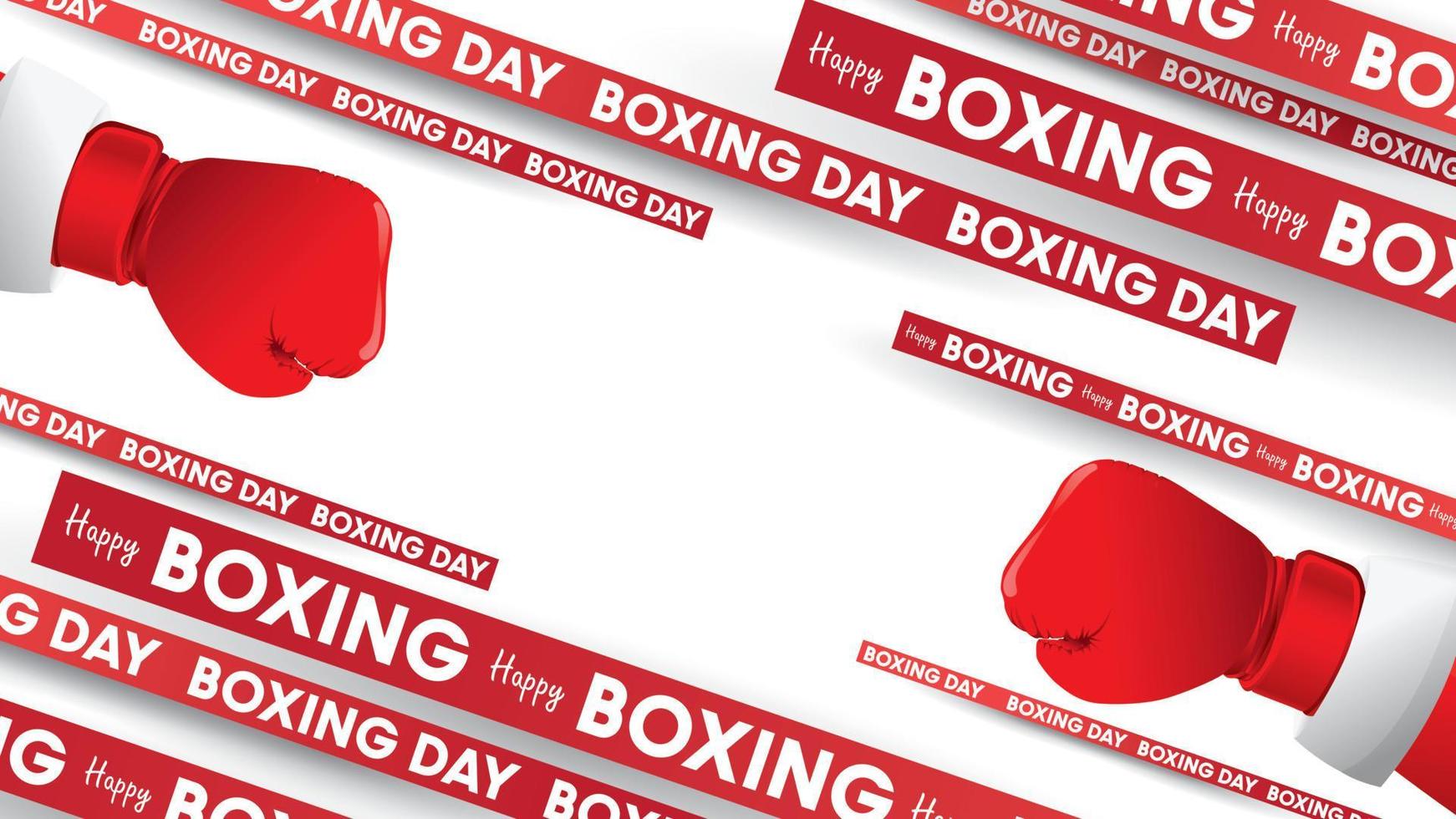 boxing day vector illustration.typography kombiniert in einer form von bandtext und handschuh mit papierkunsthandwerksstil