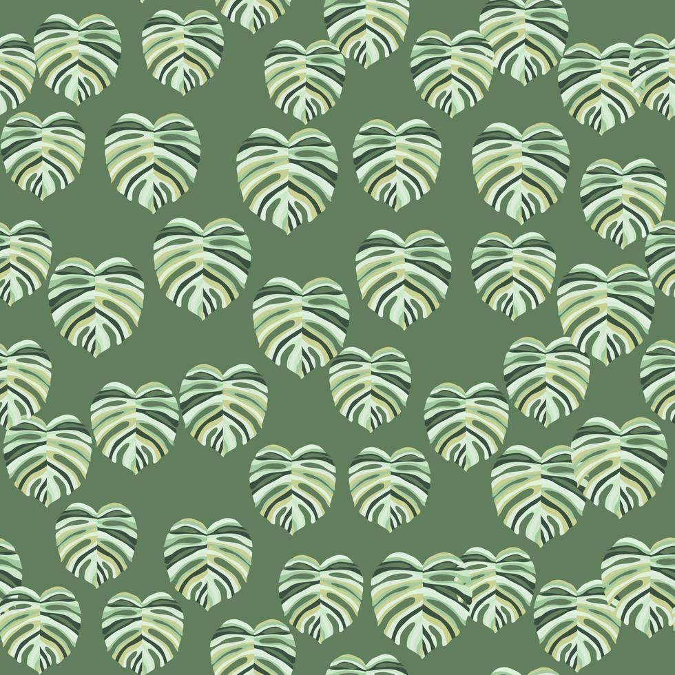 tropisches nahtloses muster des monstera-blattes. Palmblätter endloser Hintergrund. botanische Tapete. vektor