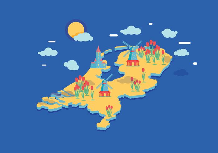 Nederländerna Kart Vektor