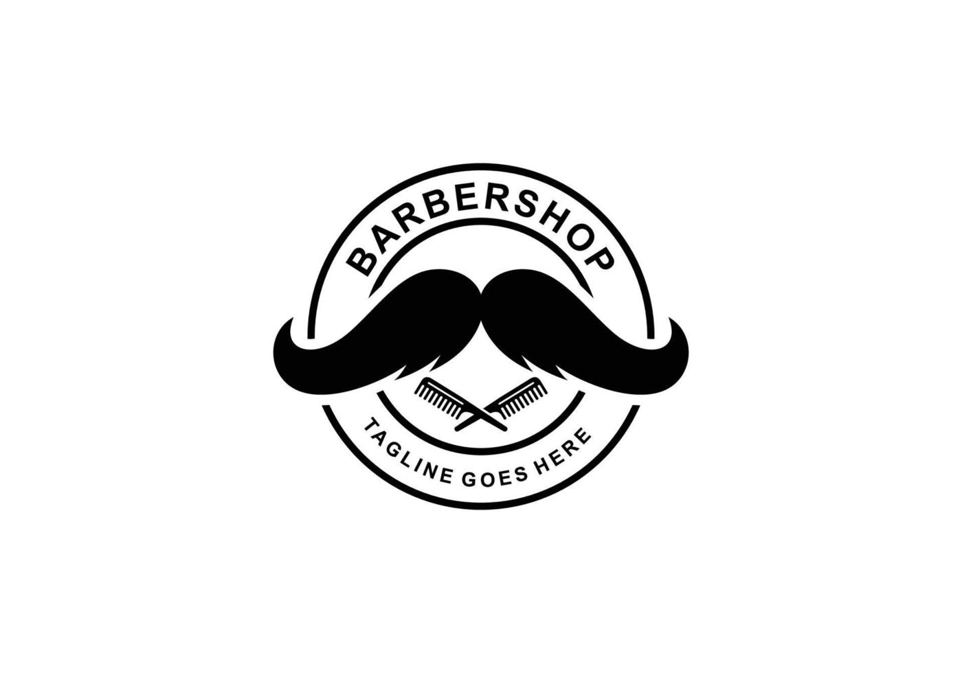 Barbershop einfacher flacher Logovektor vektor