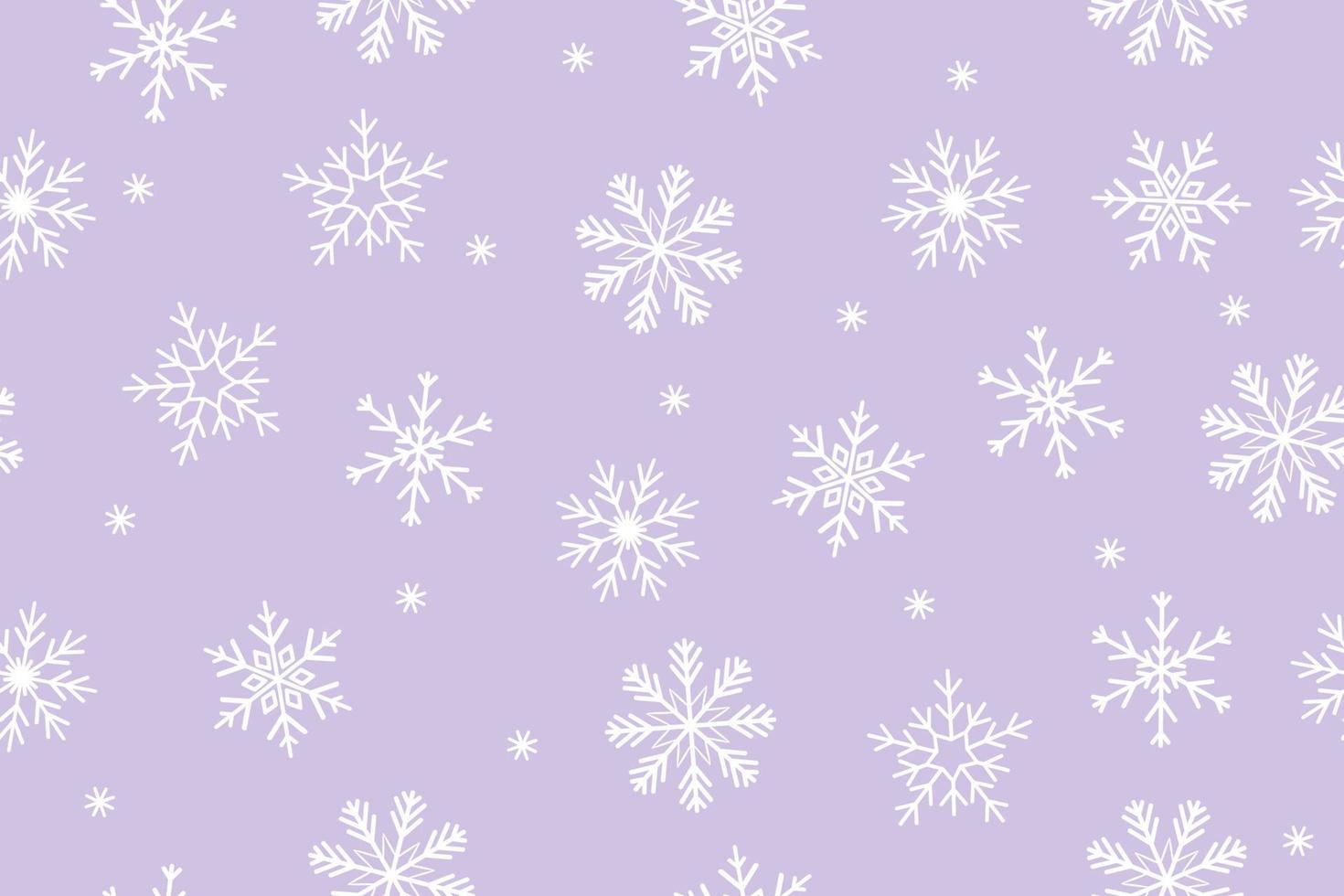 sömlös mönster med snöflingor på en lila bakgrund. vektor grafik.