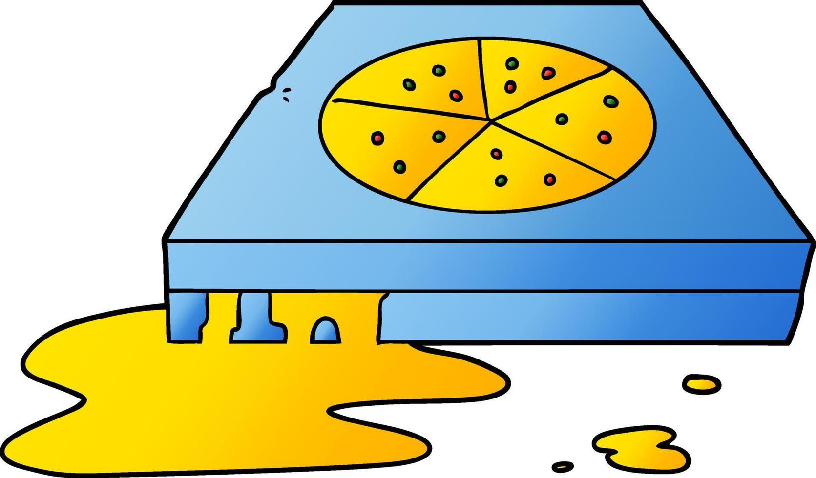 tecknad serie oljig pizza vektor