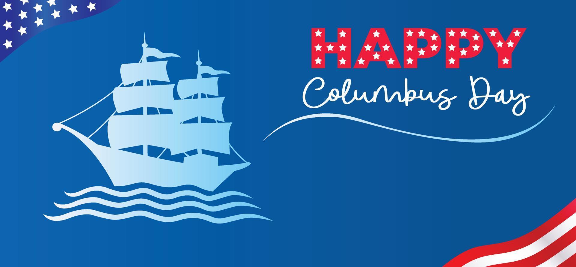 Columbus-Tageskarte oder Hintergrund. Gestaltungselement für ein Banner vektor