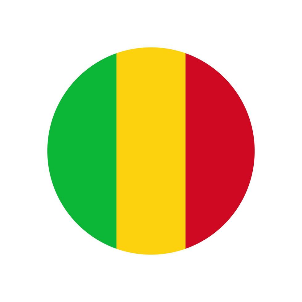 mali vektor flagga cirkel isolerat på vit bakgrund