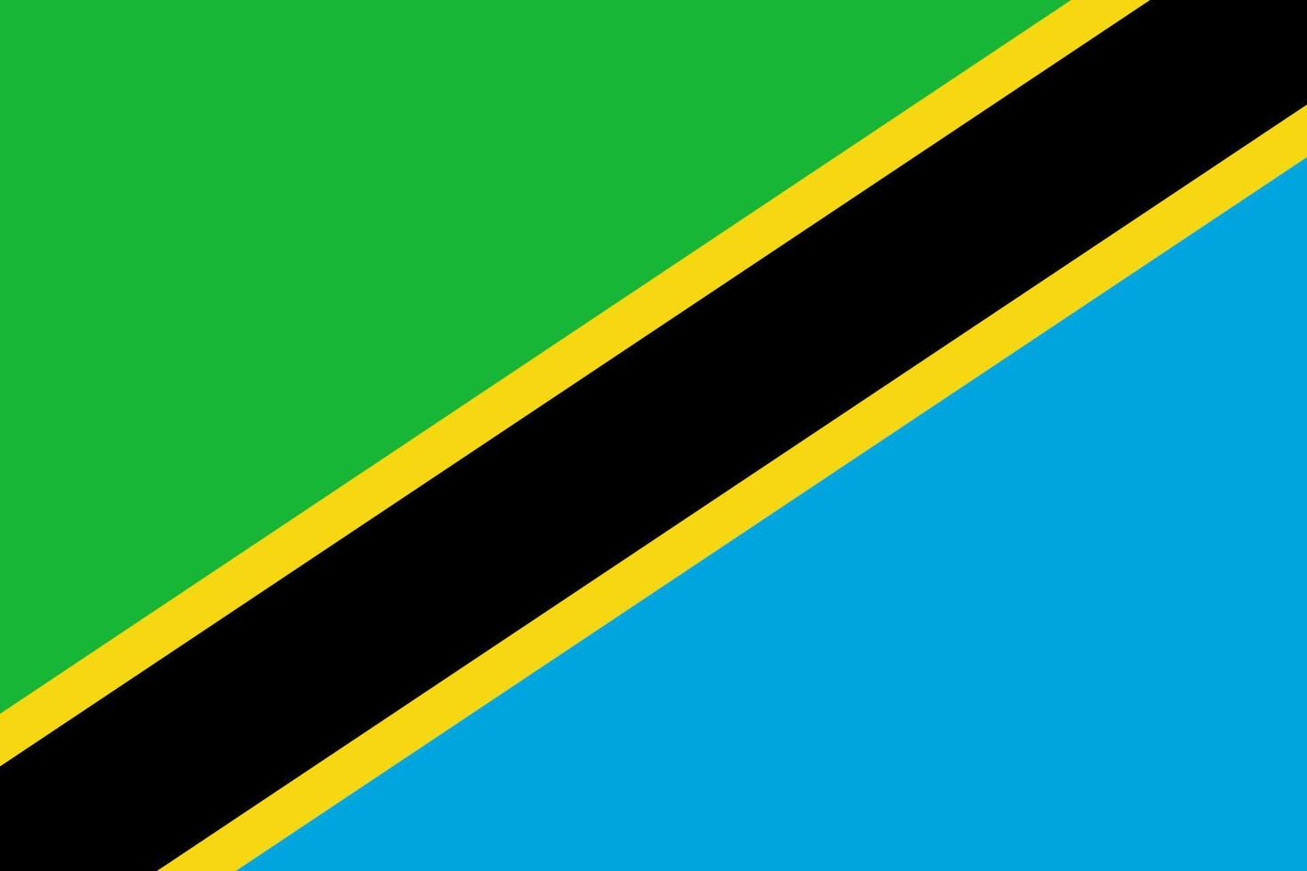 Tansania-Vektorflagge. nationales symbol des afrikanischen landes vektor
