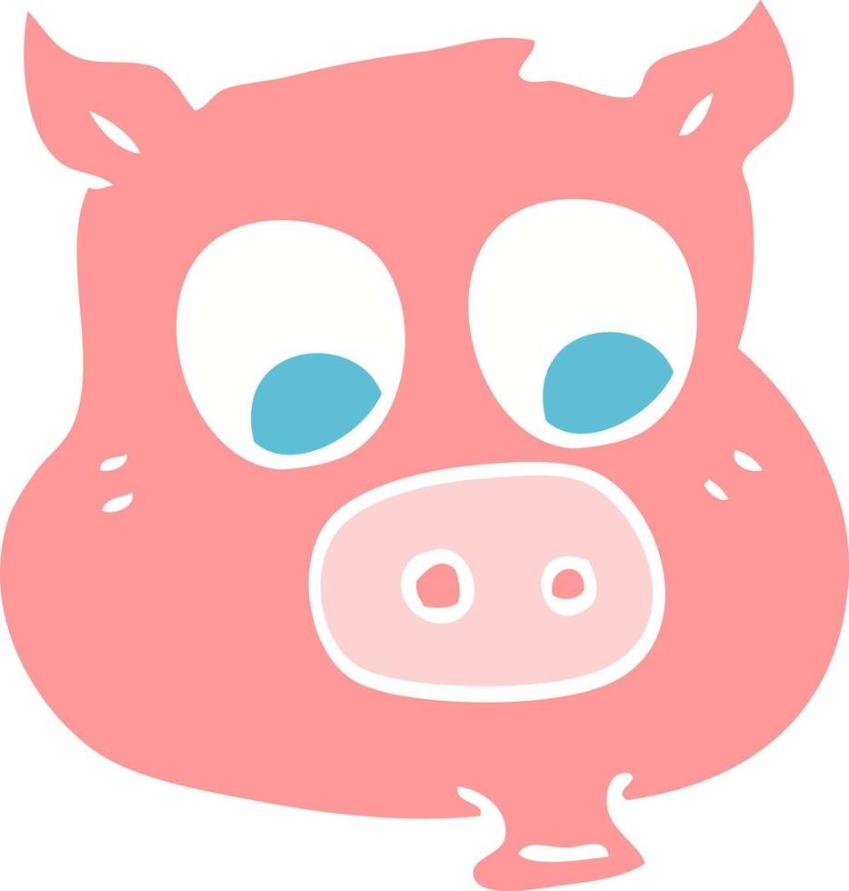 flache farbillustration des schweins vektor