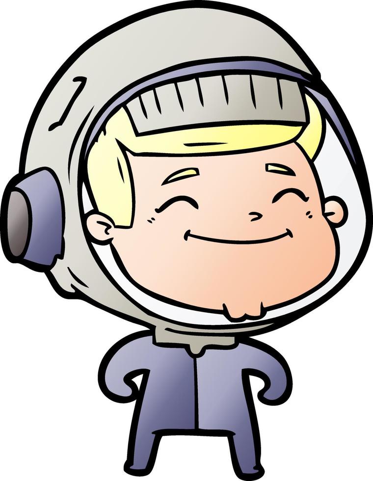 glücklicher Cartoon-Astronaut vektor