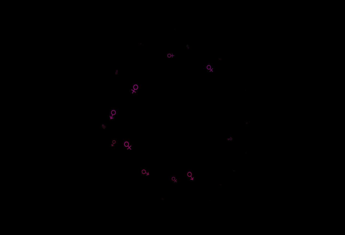 dunkelvioletter, rosafarbener Vektorhintergrund mit Geschlechtssymbolen. vektor