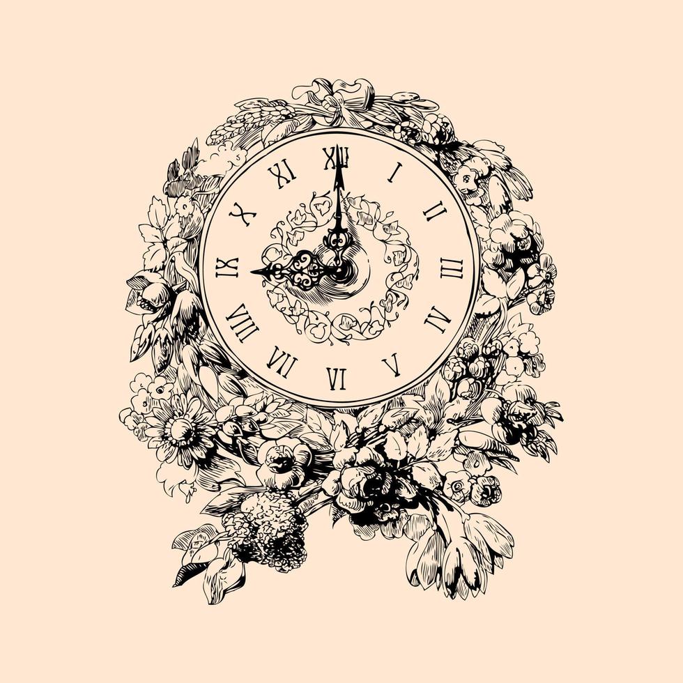 vintage wanduhr illustration vektor