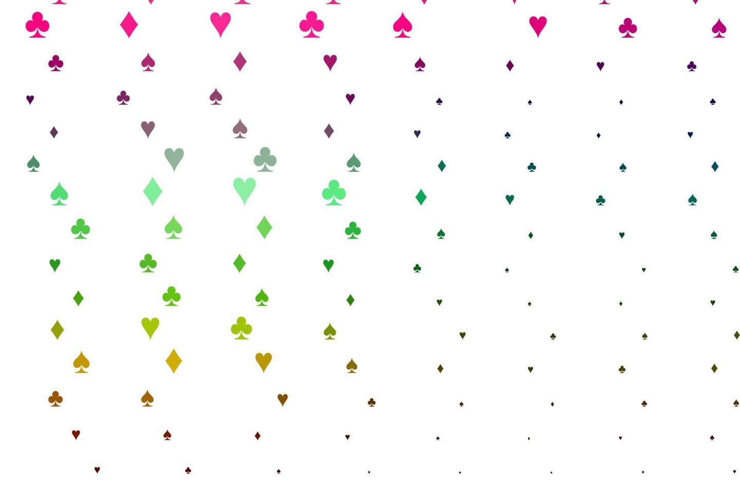 ljus mångfärgad, regnbågsvektormall med pokersymboler. vektor