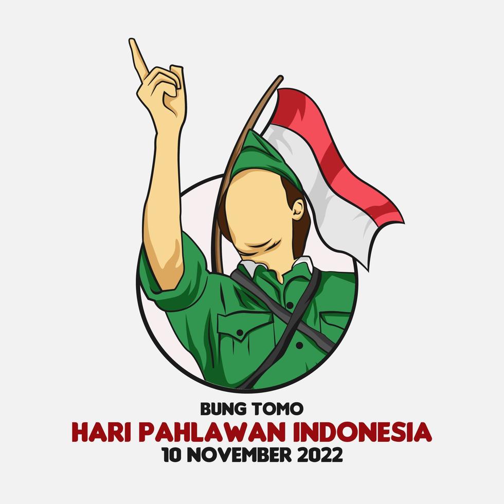 selamat hari pahlawan betyder Lycklig hjältar nationell indonesien dag vektor